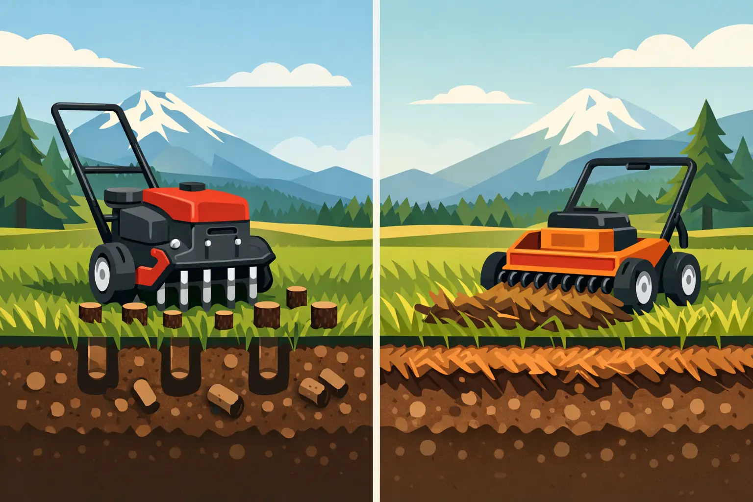 Core Aeration vs Dethatching in Bend