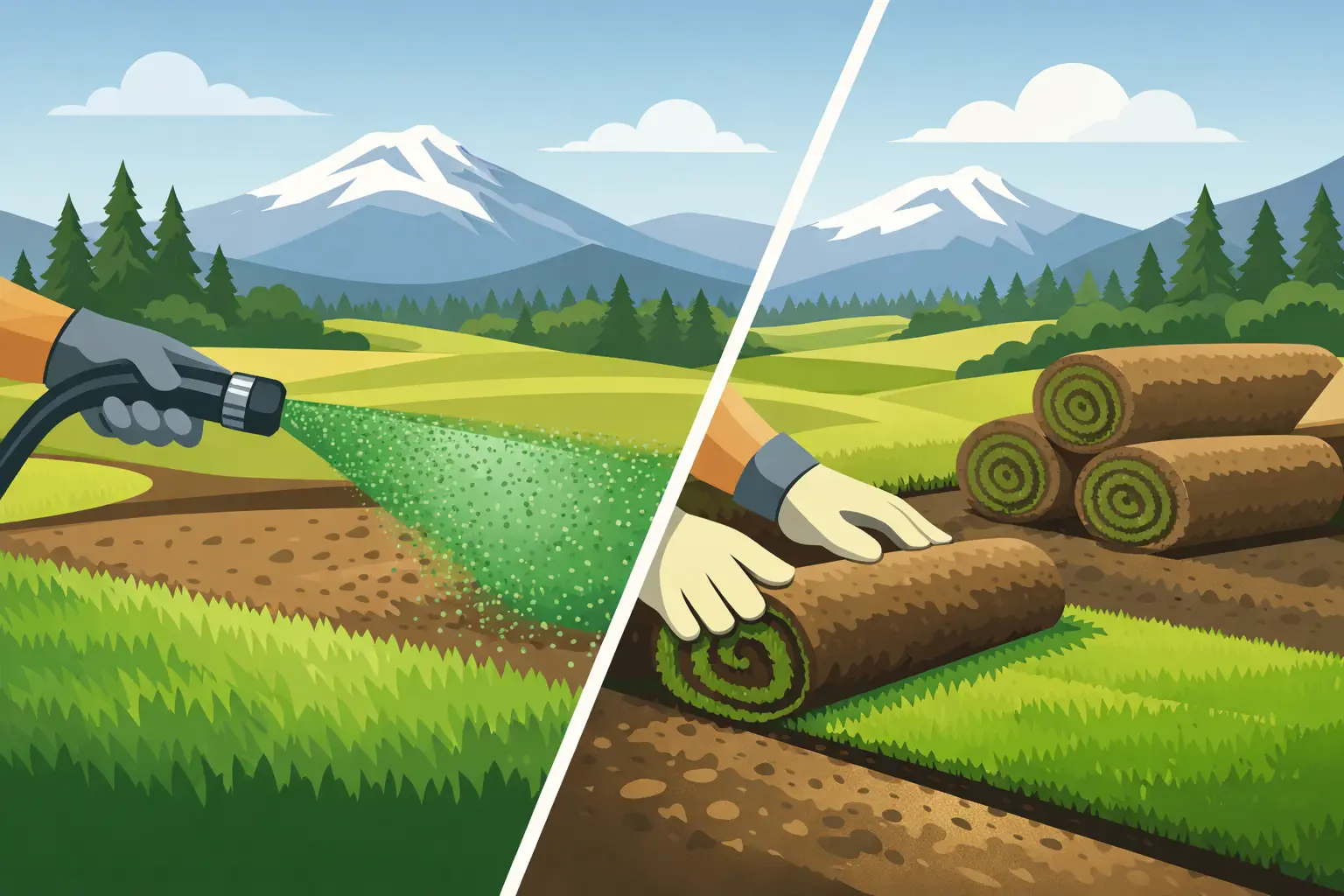 Hydroseed vs Sod Installation in Central Oregon