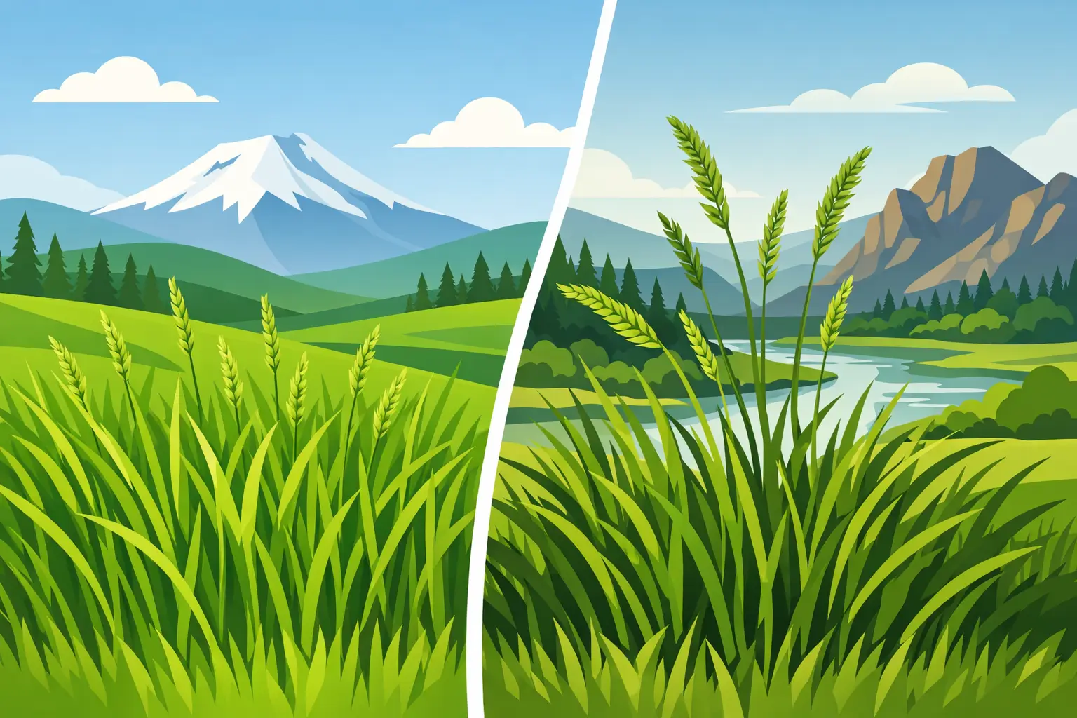 Perennial Ryegrass vs Tall Fescue in Bend