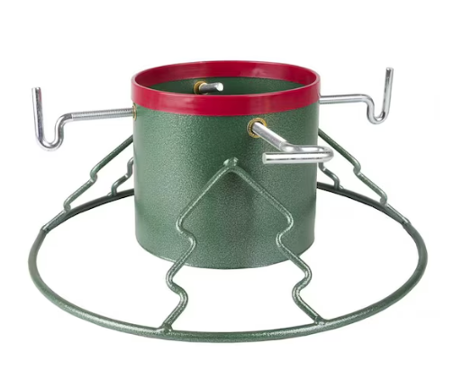 27" Red & Green Live Christmas Tree Metal Stand