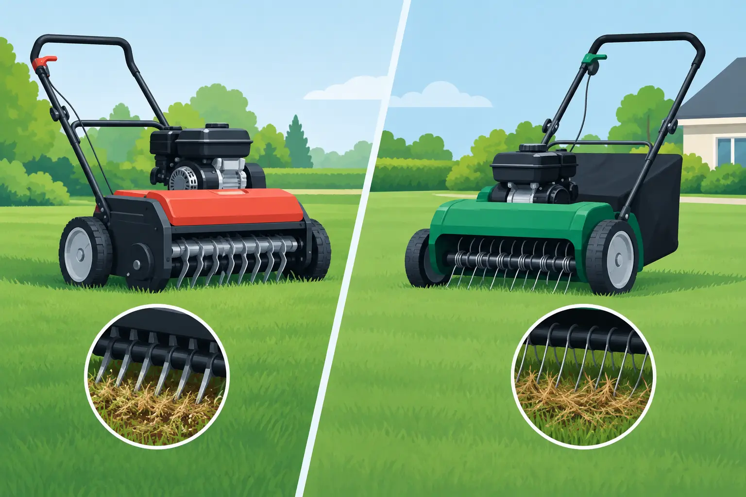 Power Rake Versus Dethatcher for Bend Lawns
